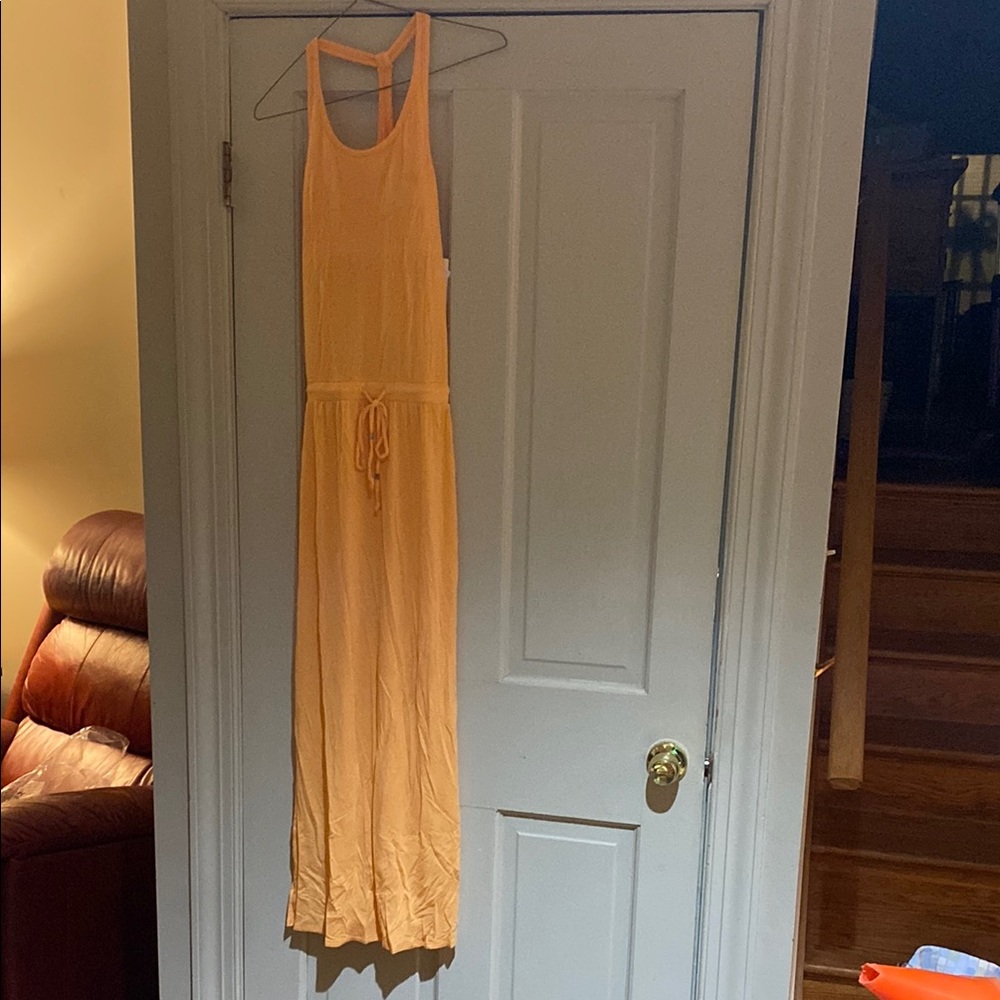 Athleta Orange Maxi Dress with Built in Bra